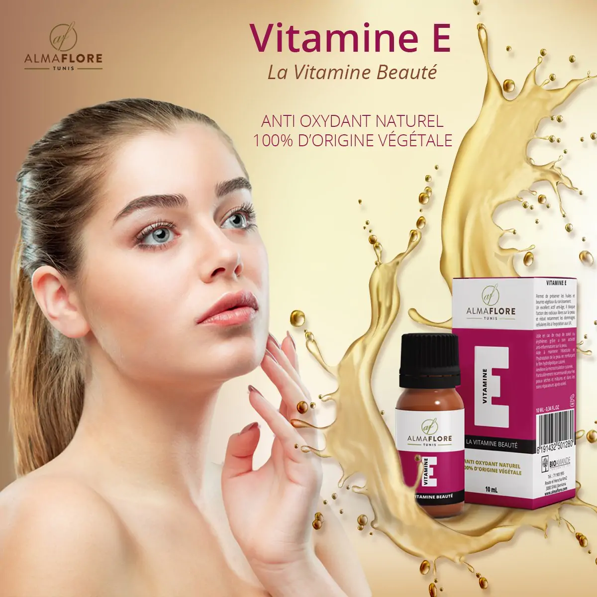 Vitamine E Anti Oxydant 100% D'Origine Végétale 10ml