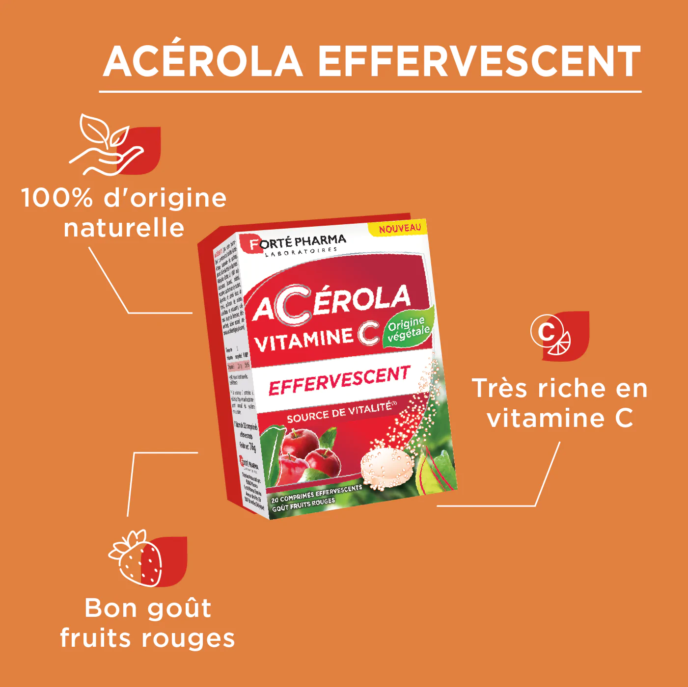 ACEROLA Vitamine C 60 Comprimes