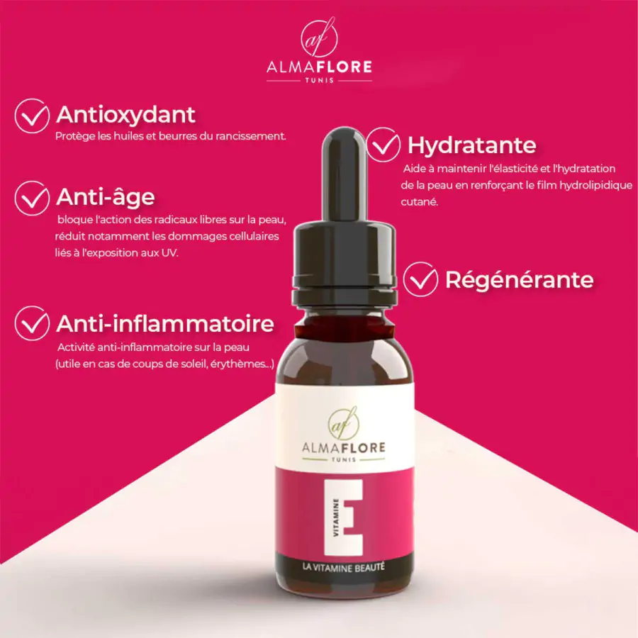 Vitamine E Anti Oxydant 100% D'Origine Végétale 10ml